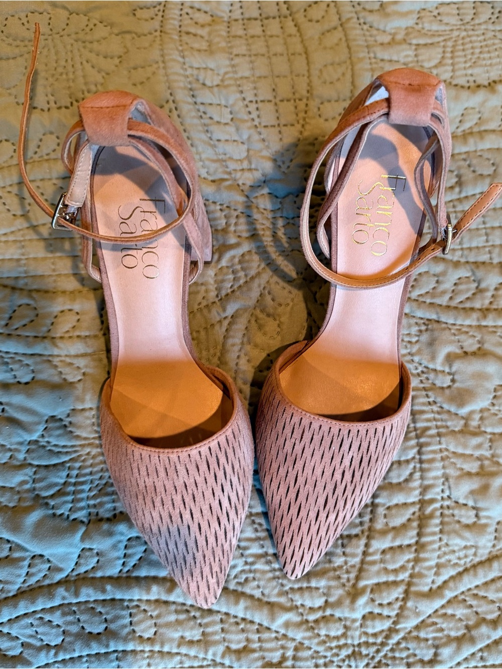 NWOT Franco Sarto Pointed-Toe Ankle-Strap Heels